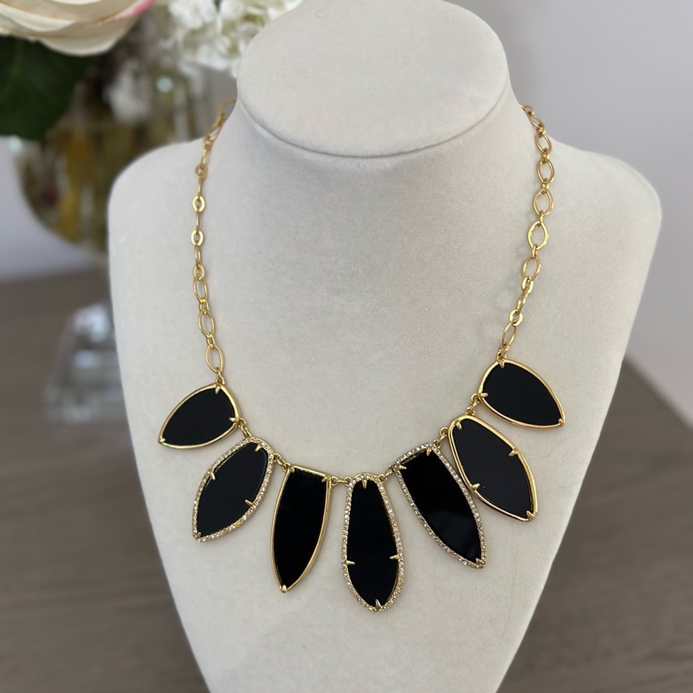 Stella & Dot Black Stone Fashion Necklace